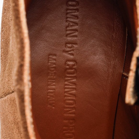 Woman by Common Projects Suede Tobacco Brown Zip Ankle Boots - Picture 10 of 11